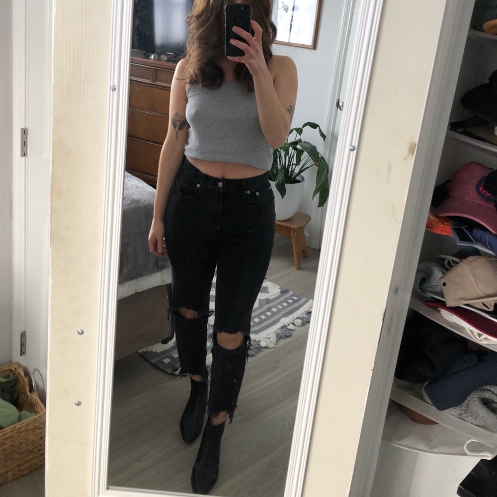Abercrombie high rise mom jeans
